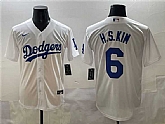 Men's Los Angeles Dodgers #6 H.S.Kim White Cool Base Stitched Jersey,baseball caps,new era cap wholesale,wholesale hats